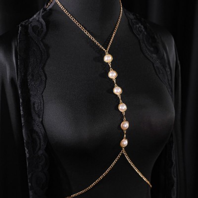 MizzZee - LuxePearl Adjustable Body Chain (Gold) MizzZee - LuxePearl Adjustable Body Chain (Gold)