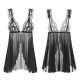FEE ET MOI Seethrough Body Lace Up Sleepwear Dress (Black) FEE ET MOI Seethrough Body Lace Up Sleepwear Dress (Black)