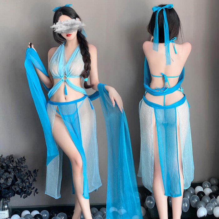 FEE ET MOI - Sexy Classical Style Sheer Tassel (Blue) FEE ET MOI - Sexy Classical Style Sheer Tassel (Blue)