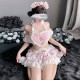 FEE ET MOI - Cute Maid Heart-Shaped Backless Dress With Stockings (Pink - White) FEE ET MOI - Cute Maid Heart-Shaped Backless Dress With Stockings (Pink - White)