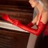 FEE ET MOI - Ultra-Thin Smooth Lace Trim Shiny Gloves (Red)