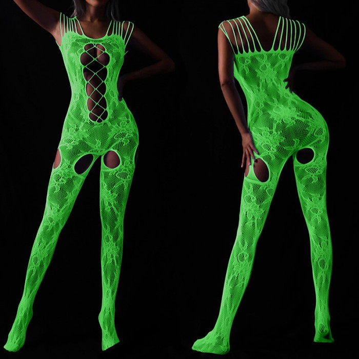 FEE ET MOI - Glow In The Dark Fishnet Bodystocking Dress (7481) FEE ET MOI - Glow In The Dark Fishnet Bodystocking Dress (7481)