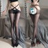 FEE ET MOI - X-Cross Hollow-Out Crotchless Stocking (Black)
