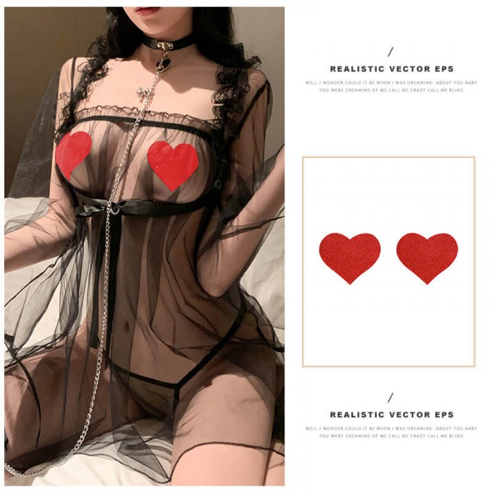 FEE ET MOI - Nipple Sticker Accessories (Red Heart-shaped) FEE ET MOI - Nipple Sticker Accessories (Red Heart-shaped)