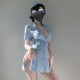 FEE ET MOI - Restrained Desire Lace-Up Waist Nurse Dress (Blue) FEE ET MOI - Restrained Desire Lace-Up Waist Nurse Dress (Blue)