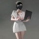 FEE ET MOI - Restrained Desire Lace-Up Waist Nurse Dress (White) FEE ET MOI - Restrained Desire Lace-Up Waist Nurse Dress (White)