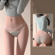 FEE ET MOI - Sexy Lace Sheer Panties (Pink - Green) FEE ET MOI - Sexy Lace Sheer Panties (Pink - Green)