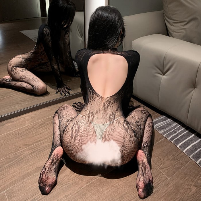FEE ET MOI - Floral Long Sleeve Vintage Bodystocking (Black) FEE ET MOI - Floral Long Sleeve Vintage Bodystocking (Black)