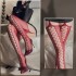 FEE ET MOI - Sexy Mesh Hollow Suspender Stockings (Burgundy)