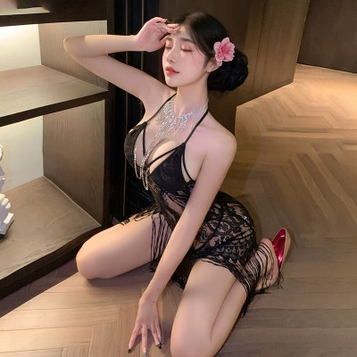 FEE ET MOI - Midnight Cha-Cha Sheer Fringe Nightdress (Black) FEE ET MOI - Midnight Cha-Cha Sheer Fringe Nightdress (Black)