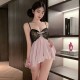 FEE ET MOI - Black Lace Peachy Pure Desire Nightdress (Pink - Black) FEE ET MOI - Black Lace Peachy Pure Desire Nightdress (Pink - Black)