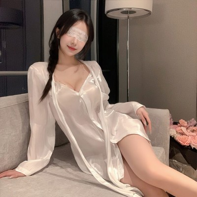 FEE ET MOI - Silky Lustre Boyfriend Tie Shirt (White) FEE ET MOI - Silky Lustre Boyfriend Tie Shirt (White)