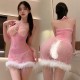FEE ET MOI - Sheer Hollow-Out Fuzzy Dress (Pink) FEE ET MOI - Sheer Hollow-Out Fuzzy Dress (Pink)