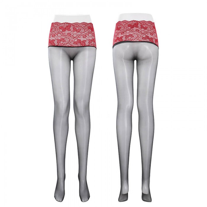 FEE ET MOI - Shiny High-Waist Lace Seamless Stockings (Black) FEE ET MOI - Shiny High-Waist Lace Seamless Stockings (Black)