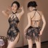 FEE ET MOI - Vintage Sheer Lace Tassels Cheongsam (Black)