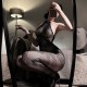 FEE ET MOI - Sheer Snake-Pattern Jacquard Bodystocking (Black)