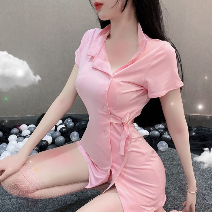FEE ET MOI - Sexy Short-Sleeve Nurse Costume (Pink) FEE ET MOI - Sexy Short-Sleeve Nurse Costume (Pink)