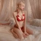 FEE ET MOI - Strappy Lace Crotchless Bikini Set (Wine Red) FEE ET MOI - Strappy Lace Crotchless Bikini Set (Wine Red)