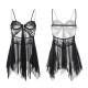 FEE ET MOI - Front-Open Sheer Underwire Dress (Plus Size - Black) FEE ET MOI - Front-Open Sheer Underwire Dress (Plus Size - Black)