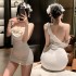 FEE ET MOI - Mysterious Venus Chest Chain Bodycon Dress (White)