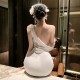 FEE ET MOI - Mysterious Venus Chest Chain Bodycon Dress (White) FEE ET MOI - Mysterious Venus Chest Chain Bodycon Dress (White)