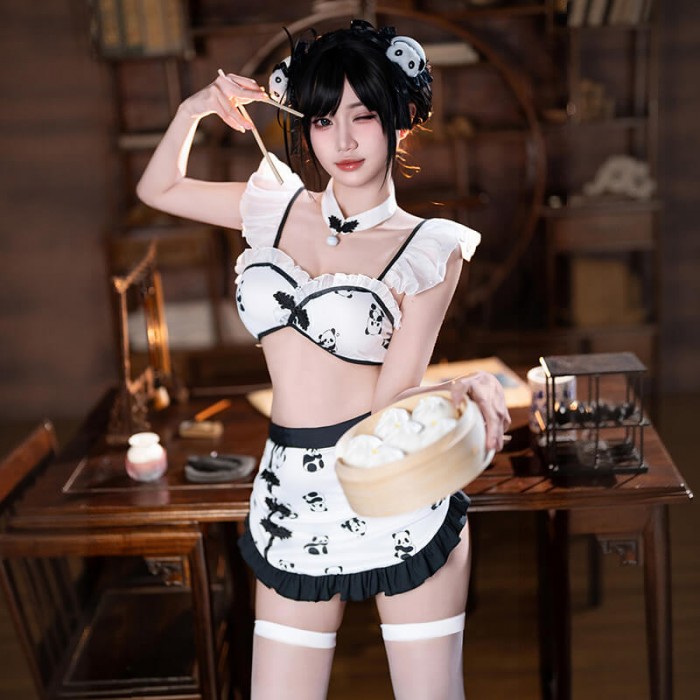 FEE ET MOI - Panda Pattern Chinese Girl Costume (Black - White) FEE ET MOI - Panda Pattern Chinese Girl Costume (Black - White)