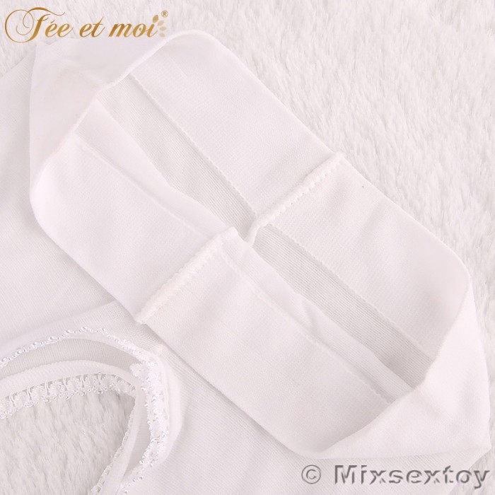 FEE ET MOI Four Open File Pantyhose (White) FEE ET MOI Four Open File Pantyhose (White)