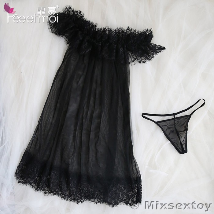 FEE ET MOI Sexy Lace Seethrough Body Sleepwear (Black) FEE ET MOI Sexy Lace Seethrough Body Sleepwear (Black)