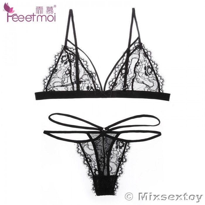 FEE ET MOI Sexy Lace Seethrough Bikini (Black) FEE ET MOI Sexy Lace Seethrough Bikini (Black)