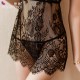 FEE ET MOI Sexy Lace See Through Open Back Lingerie (Black)