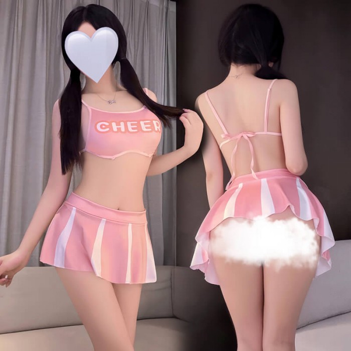 FEE ET MOI - Soccer Cheerleader Sporty Costume Set (Pink - White) FEE ET MOI - Soccer Cheerleader Sporty Costume Set (Pink - White)
