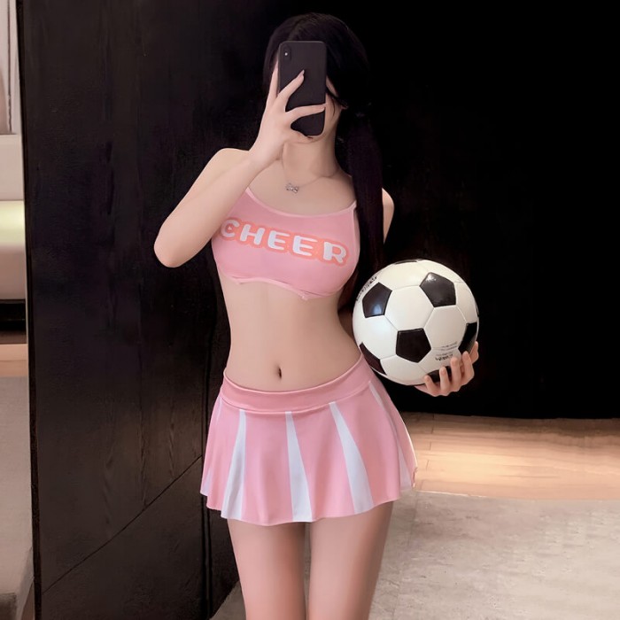 FEE ET MOI - Soccer Cheerleader Sporty Costume Set (Pink - White) FEE ET MOI - Soccer Cheerleader Sporty Costume Set (Pink - White)