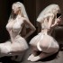 FEE ET MOI - Seductive Bridal Plunge Lace Crotchless Set (White)